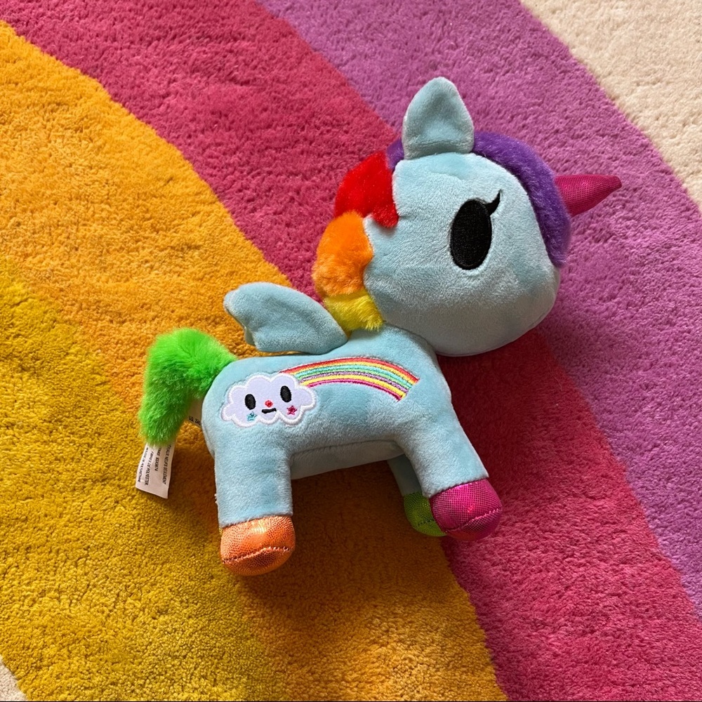 Tokidoki Blue Rainbow Unicorn Pegasus Pixie Plush Toy
